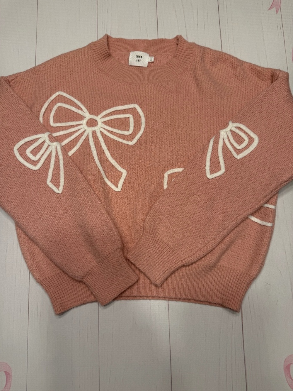 Luna Ivy Sweater with bows Size XS